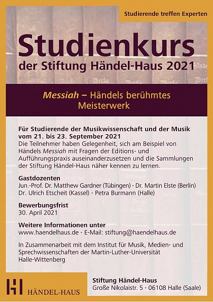 Studienkurs Händel 2021